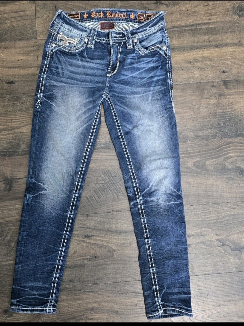 Rock-Revival Amberlight Sz26 Mid Rise Ankle Skinny Y2K Jeans Limited Release